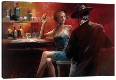 Evening In The Bar II Canvas Art Print - Willem Haenraets
