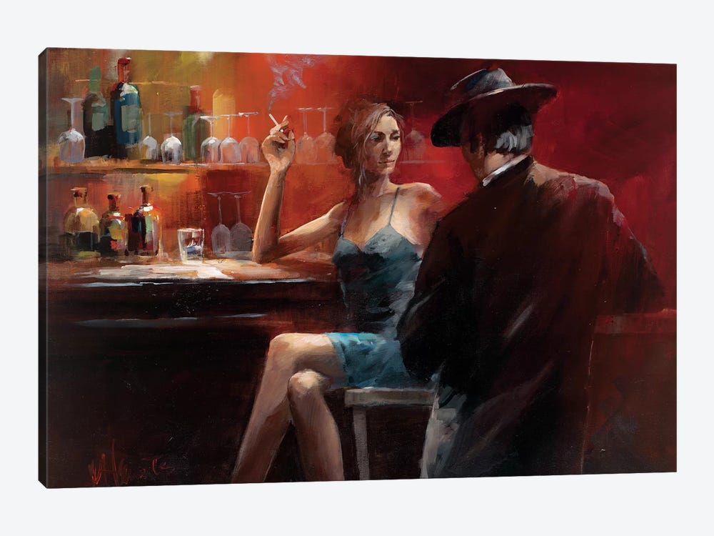 Evening In The Bar II by Willem Haenraets 1-piece Canvas Wall Art