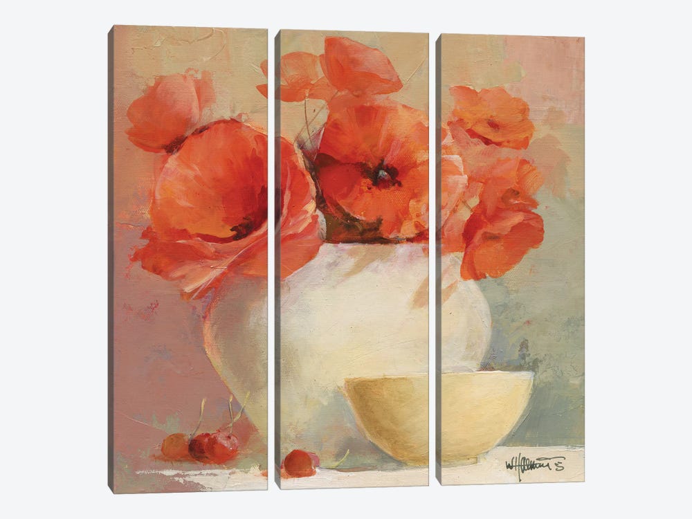 Lovely Poppies II by Willem Haenraets 3-piece Canvas Wall Art