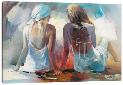 Two Girl Friends I Canvas Art Print - Friendship Art