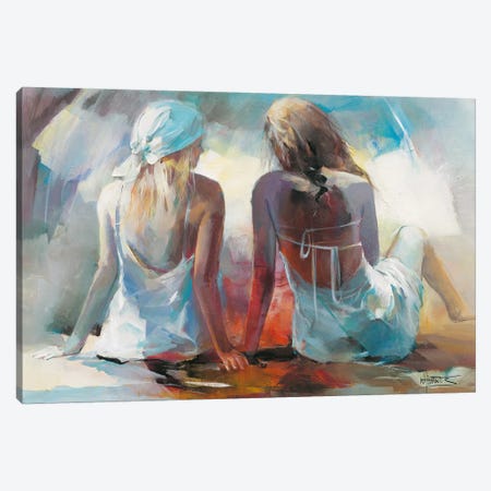 Two Girl Friends I Canvas Print #HAE78} by Willem Haenraets Art Print