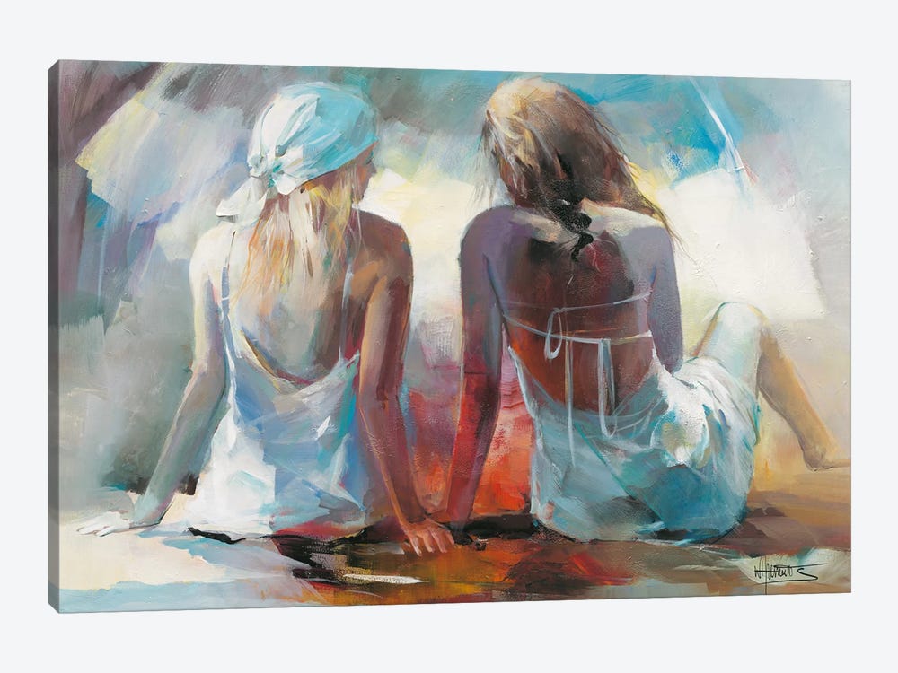 Two Girl Friends I by Willem Haenraets 1-piece Canvas Print