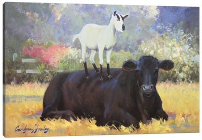 Farm Pals V Canvas Art Print - Goat Art