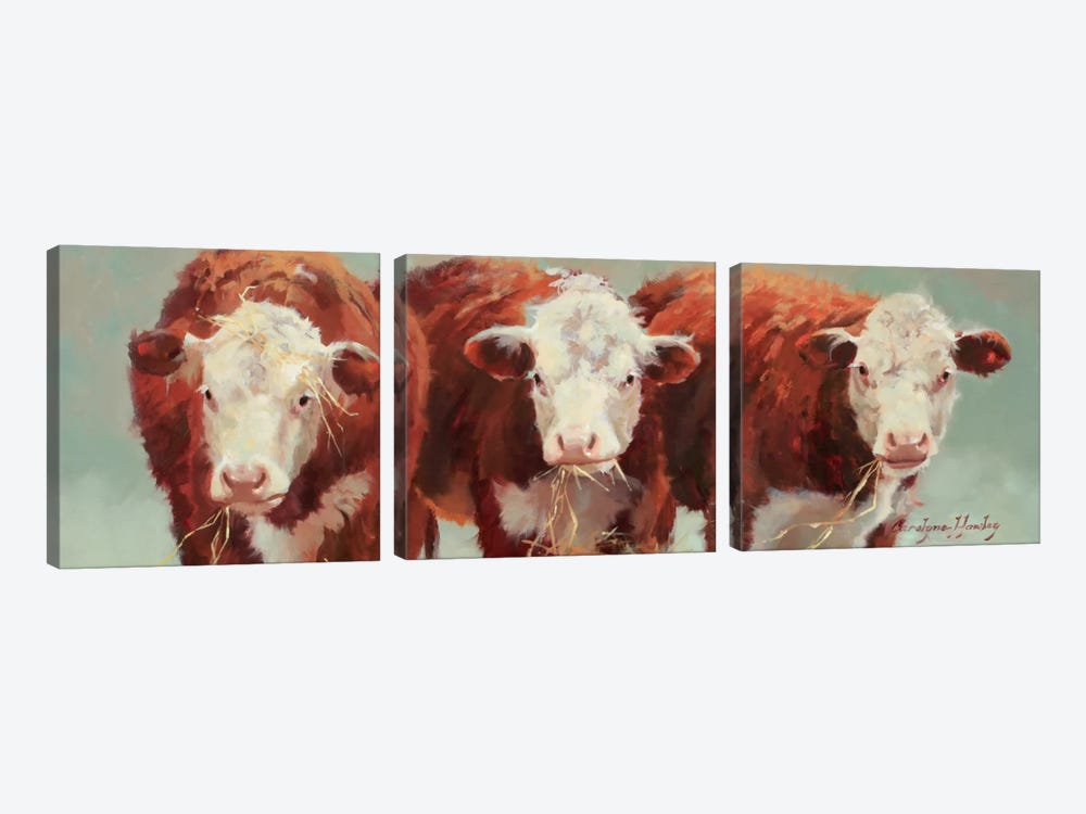 Three Of A Kind by Carolyne Hawley 3-piece Canvas Art Print