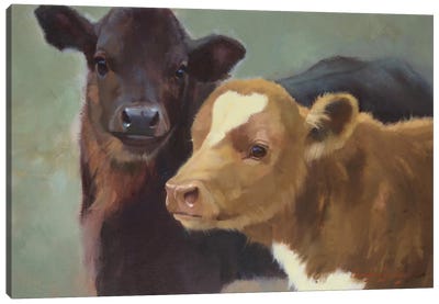 Farm Pals II Canvas Art Print - Cow Art