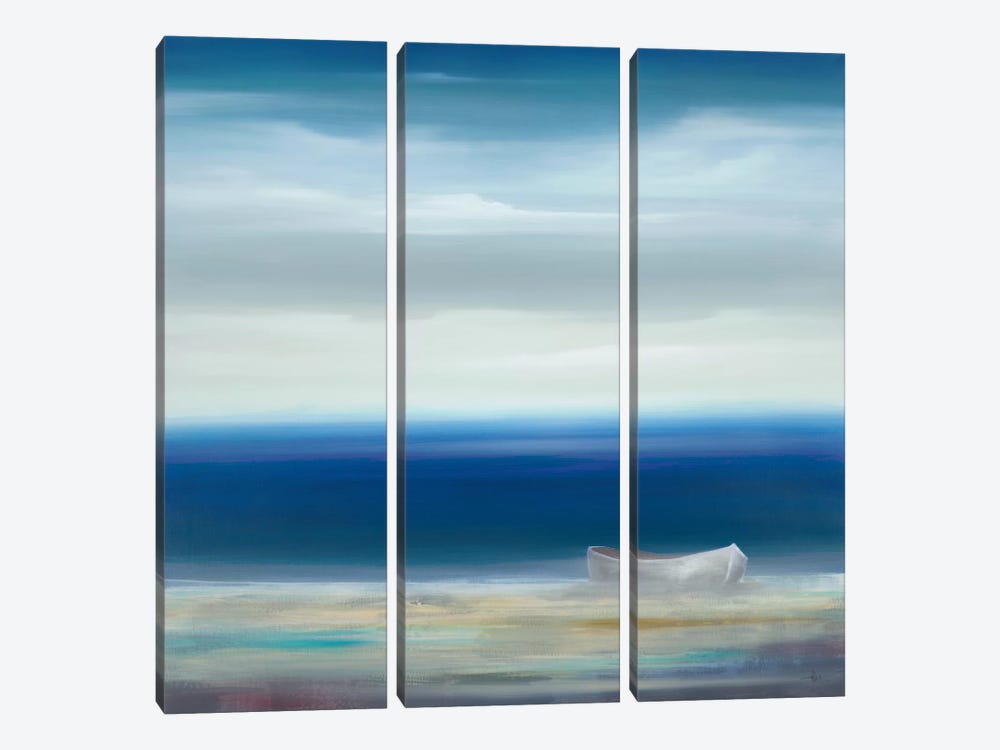 Boat On Shore by KC Haxton 3-piece Canvas Artwork