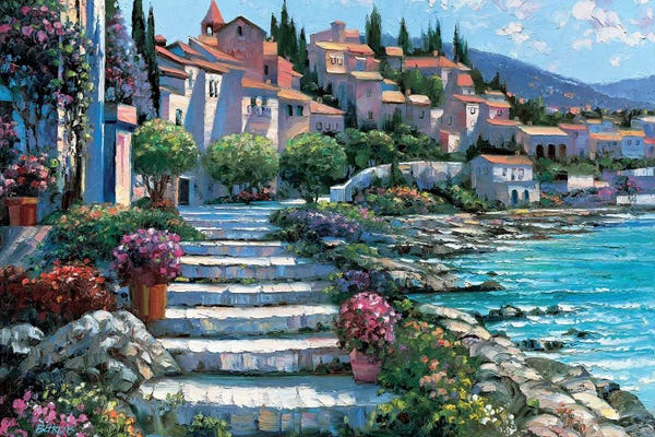 Howard Behrens: Steps of St. Tropez by Howard Behrens