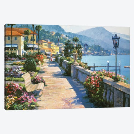 Bellagio Promenade Canvas Print #HBH1} by Howard Behrens Canvas Art