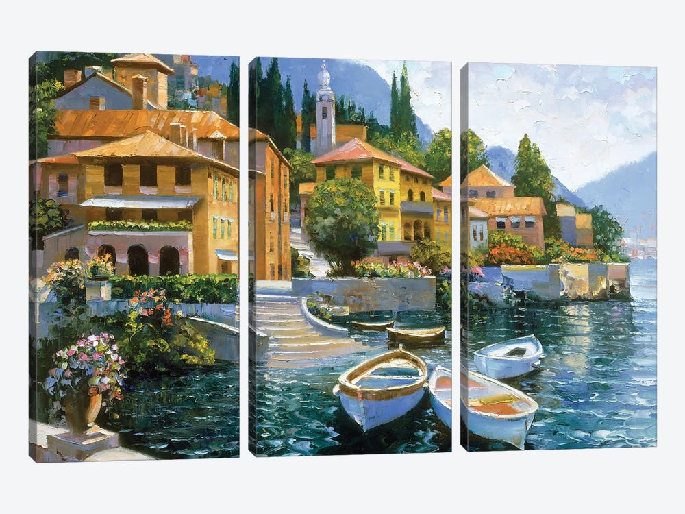 Lake Como Landing by Howard Behrens 3-piece Canvas Art Print