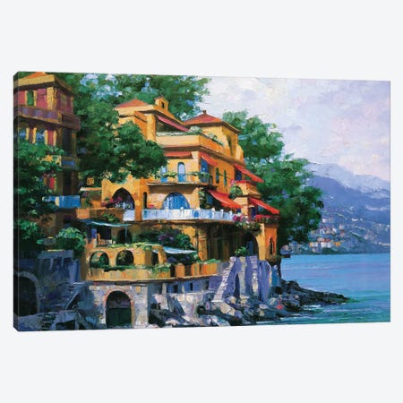 Portofino Villa Canvas Print #HBH5} by Howard Behrens Canvas Art Print