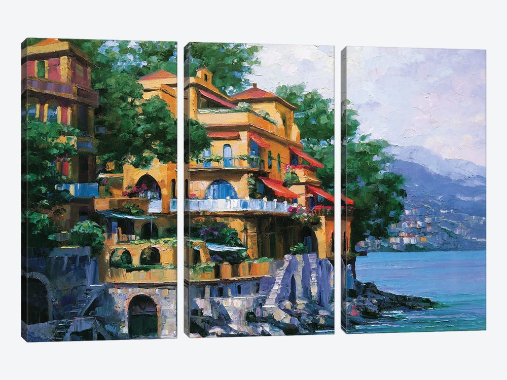 Portofino Villa by Howard Behrens 3-piece Canvas Wall Art