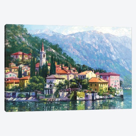 Reflections of Lake Como Canvas Print #HBH6} by Howard Behrens Canvas Print