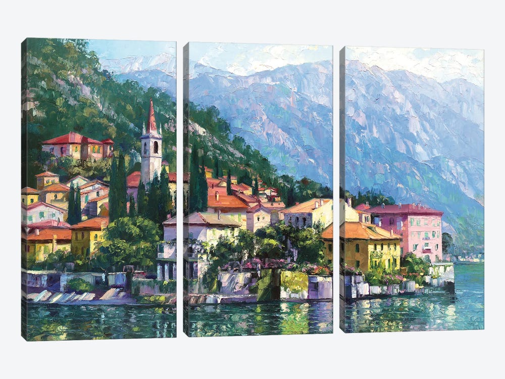 Reflections of Lake Como by Howard Behrens 3-piece Canvas Art Print