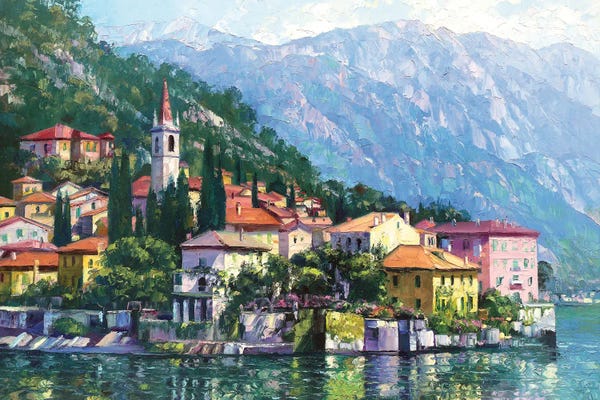 Buildings: Reflections of Lake Como by Howard Behrens