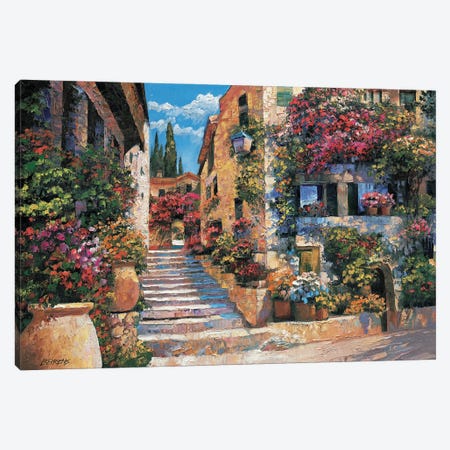 Riviera Stairs Canvas Print #HBH7} by Howard Behrens Art Print