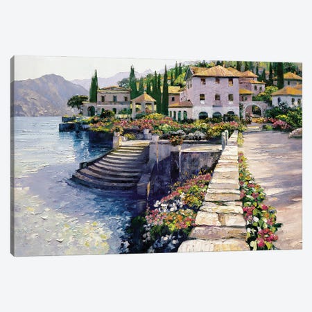 Bellagio Promenade I by Howard Behrens - Painting Red Barrel Studio Format: Wrapped Canvas, Size: 36 H x 36 W x 1.5 D