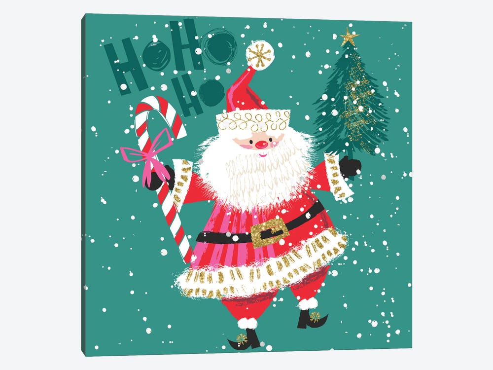 Christmas Santa Ho Ho Ho by Helen Black 1-piece Canvas Art Print