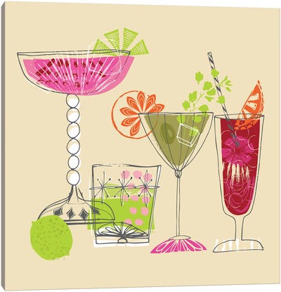 Cocktail Time Canvas Art Print - Helen Black