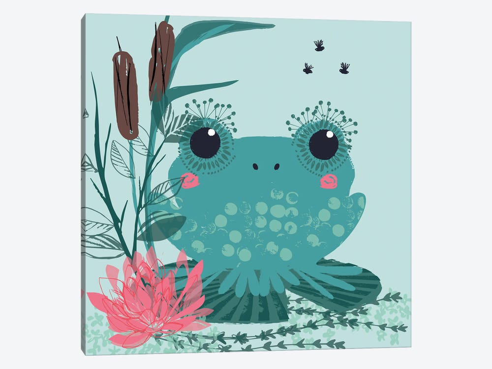 Cute Frog by Helen Black 1-piece Canvas Wall Art