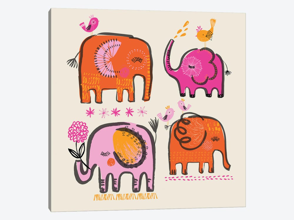 Elephant Friends by Helen Black 1-piece Art Print