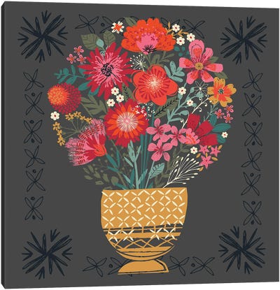 Folk Floral Bouquet Canvas Art Print