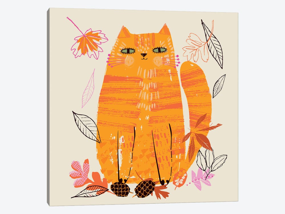Autumn Kitty by Helen Black 1-piece Canvas Art