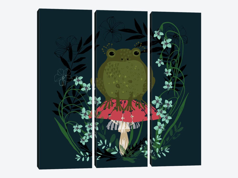 Frog In The Night by Helen Black 3-piece Canvas Art Print