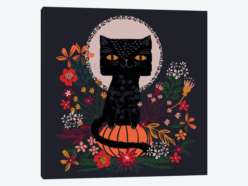 Halloween Kitty by Helen Black 1-piece Canvas Artwork