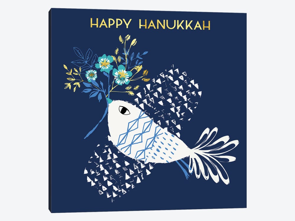 Happy Hanukkah by Helen Black 1-piece Canvas Print