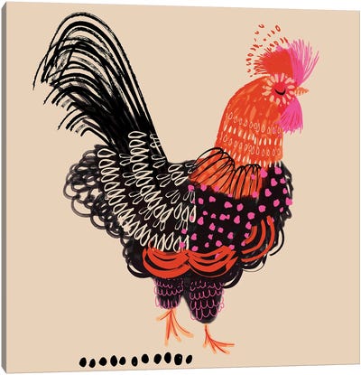 Happy Hen Canvas Art Print - Helen Black