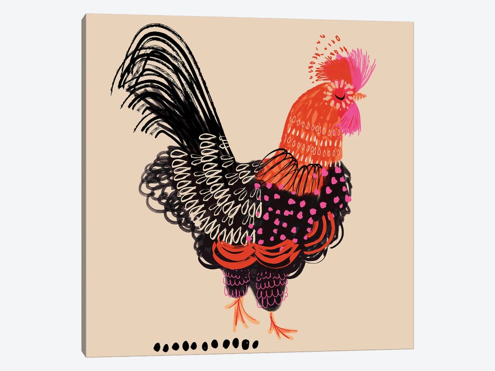 Happy Hen by Helen Black 1-piece Canvas Print