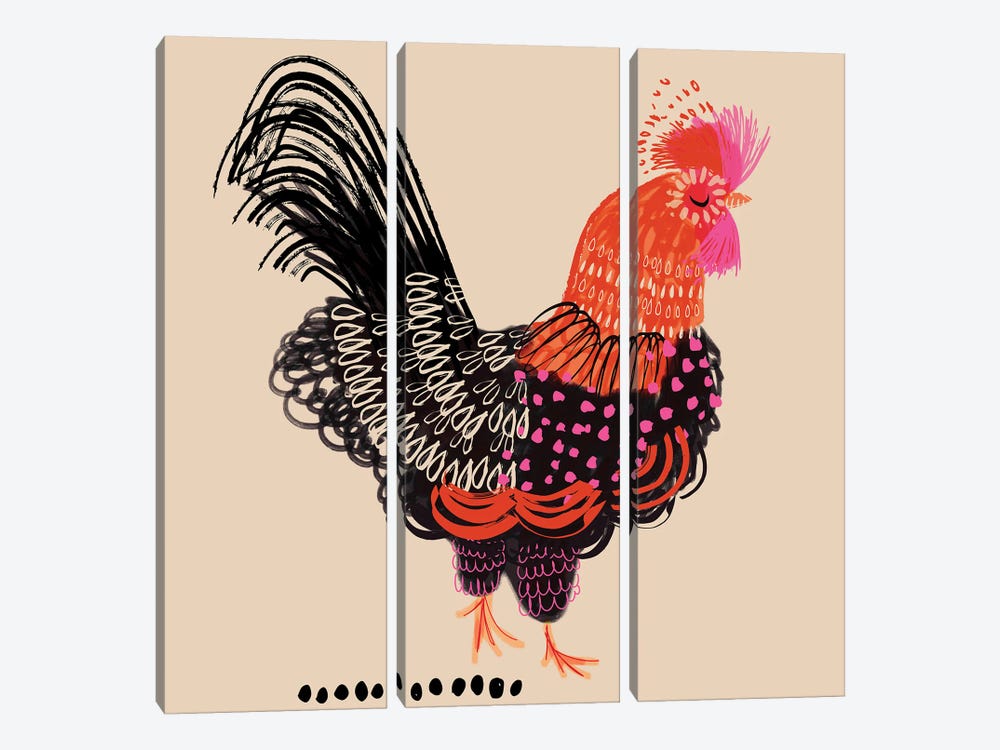 Happy Hen by Helen Black 3-piece Art Print