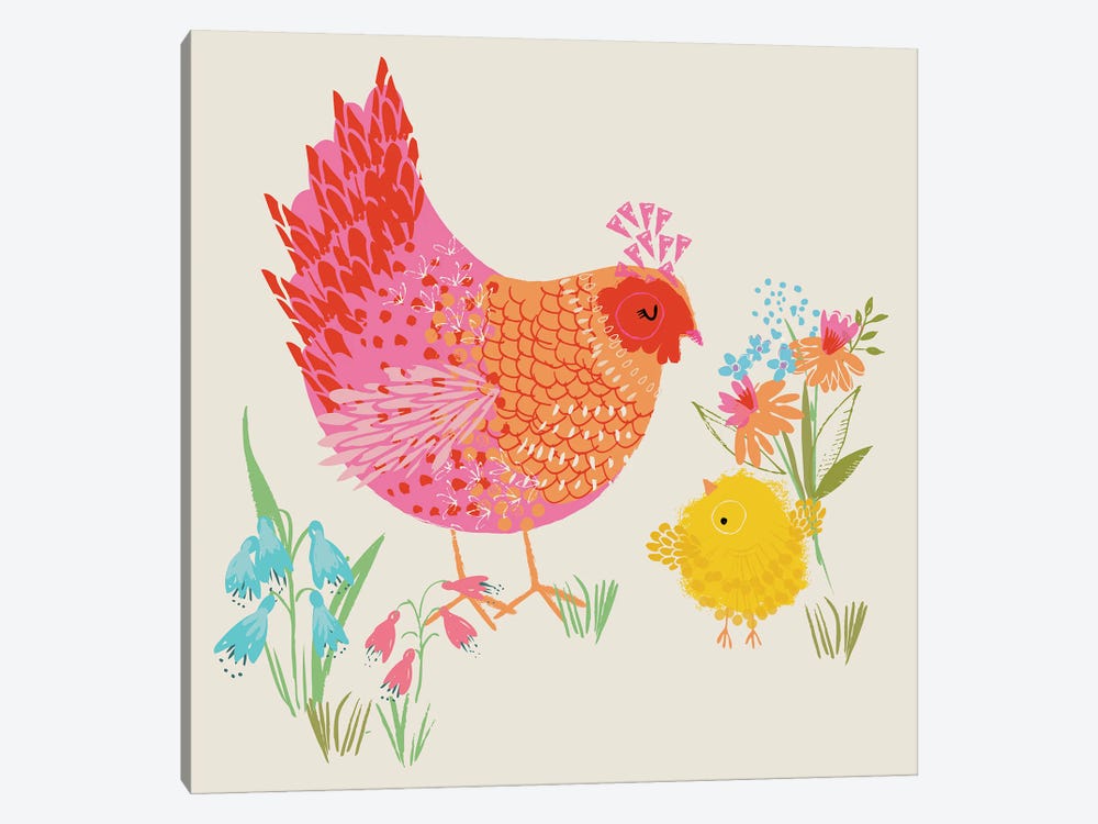 Hen And Chick by Helen Black 1-piece Canvas Artwork