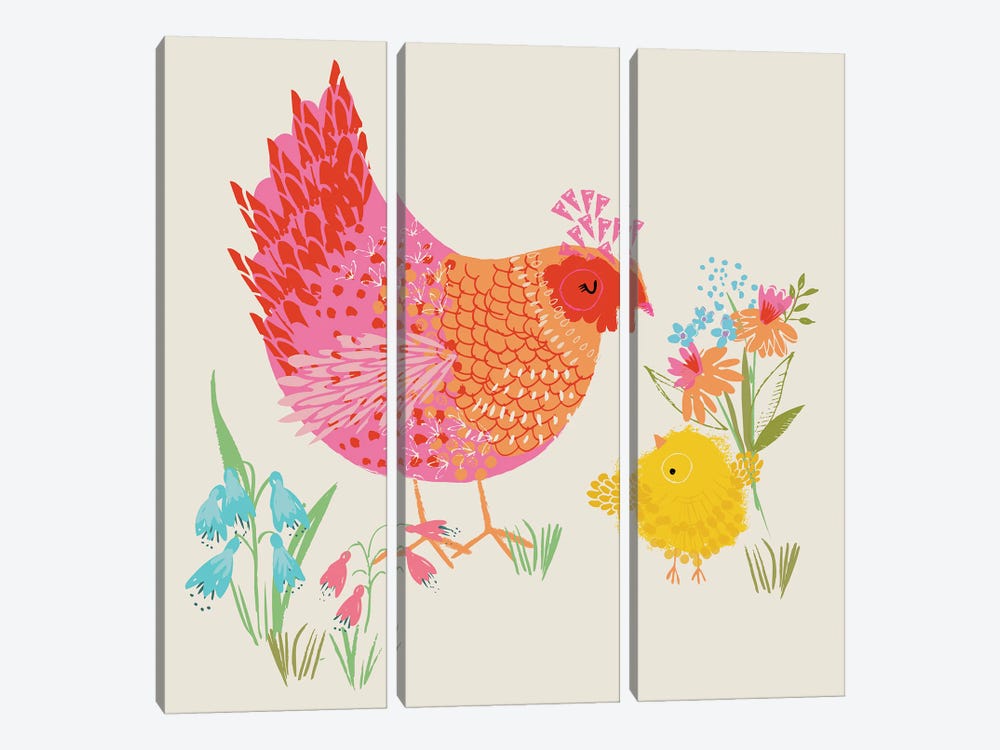 Hen And Chick by Helen Black 3-piece Canvas Artwork