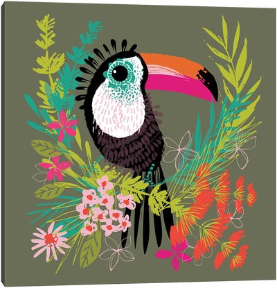 Jungle Toucan Canvas Art Print - Helen Black