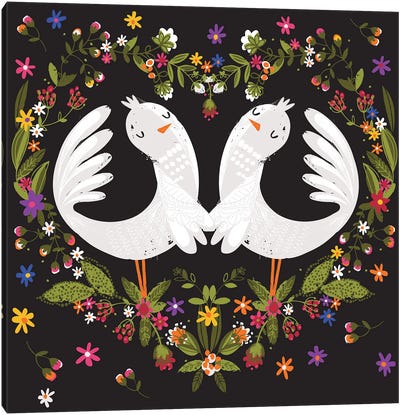 Love Doves Canvas Art Print - Helen Black