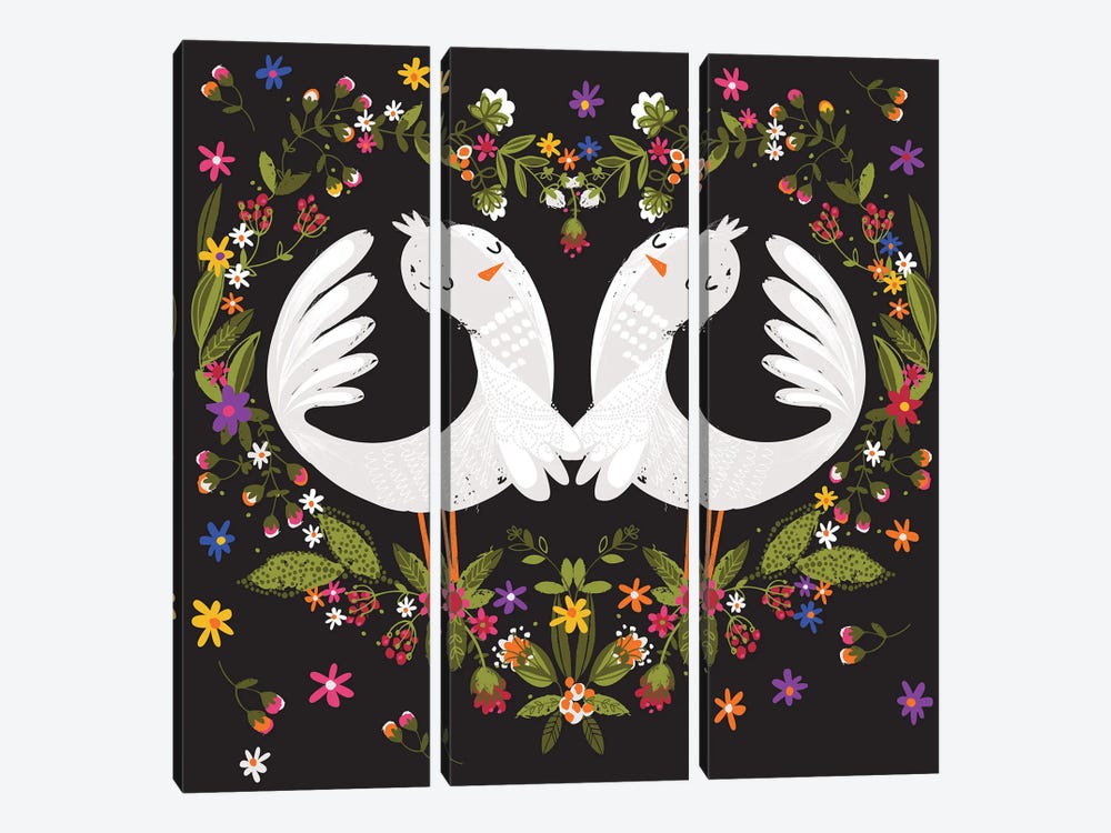 Love Doves by Helen Black 3-piece Canvas Print