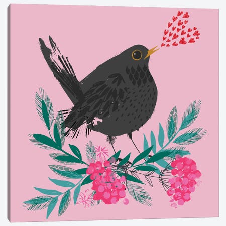 Bird Song Canvas Print #HBL3} by Helen Black Canvas Wall Art