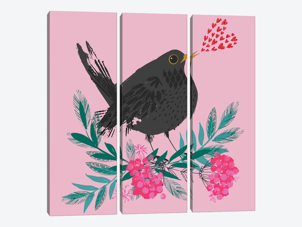 Bird Song by Helen Black 3-piece Canvas Art