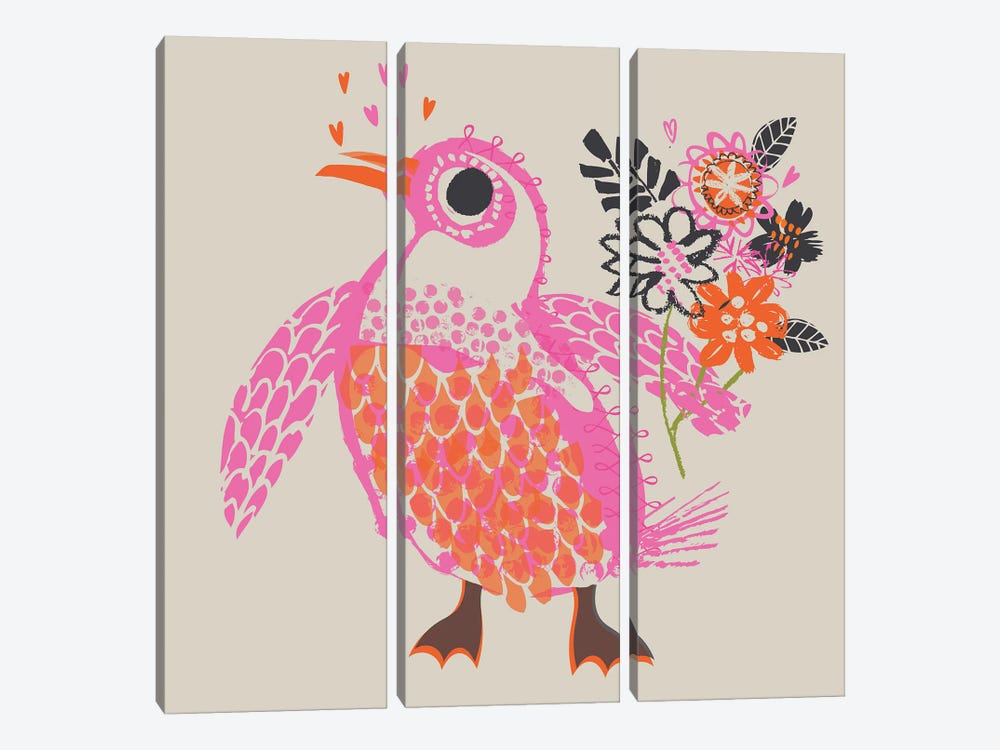Pink Penguin by Helen Black 3-piece Art Print