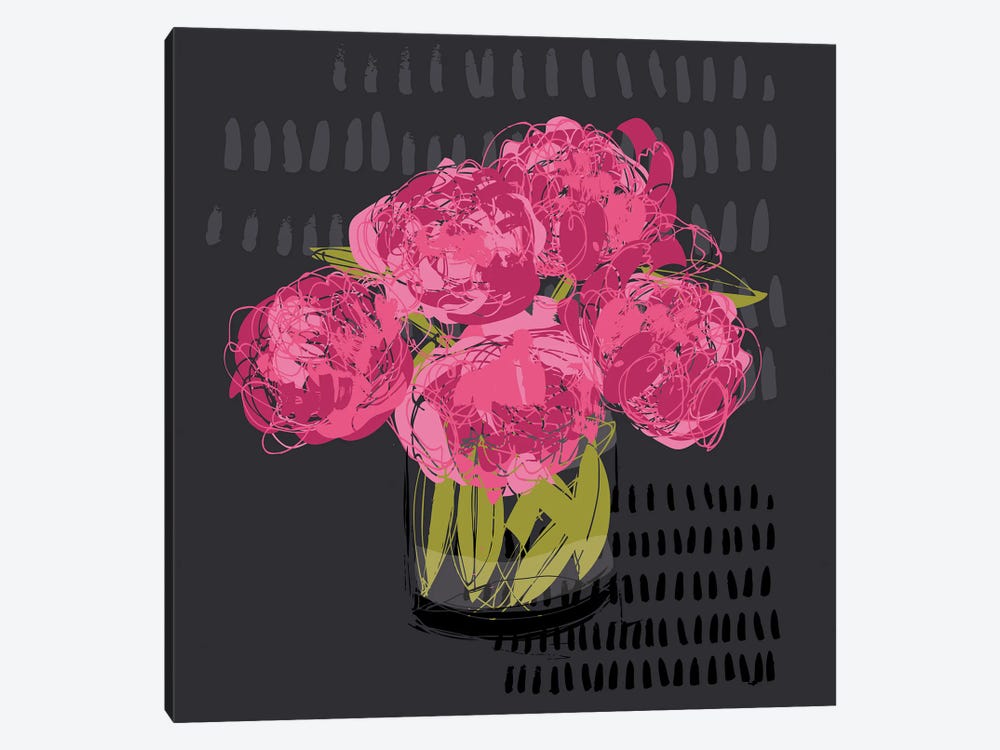 Pink Peonies by Helen Black 1-piece Canvas Artwork