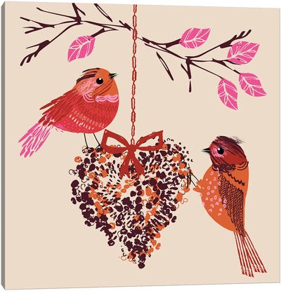 The Bird Feeder Canvas Art Print - Helen Black