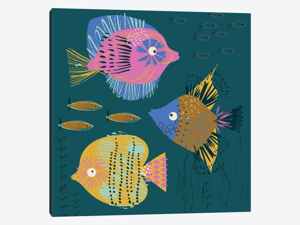 Tropical Fish by Helen Black 1-piece Canvas Print