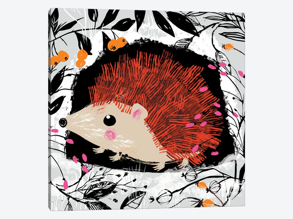 Winter Hedgehog by Helen Black 1-piece Art Print