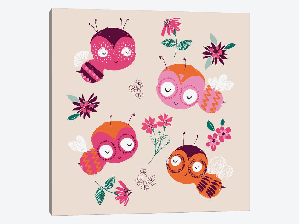 Buzzy Bees by Helen Black 1-piece Art Print