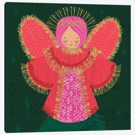 Christmas Angel Canvas Print #HBL7} by Helen Black Art Print