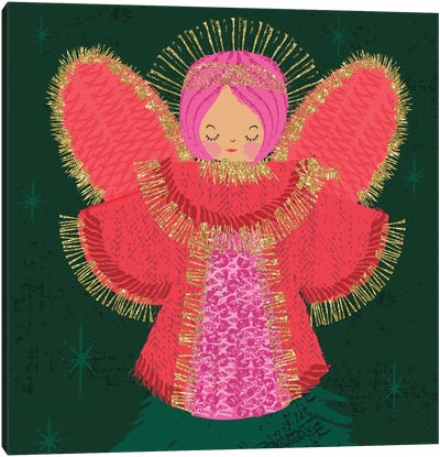 Christmas Angel Canvas Art Print - Helen Black