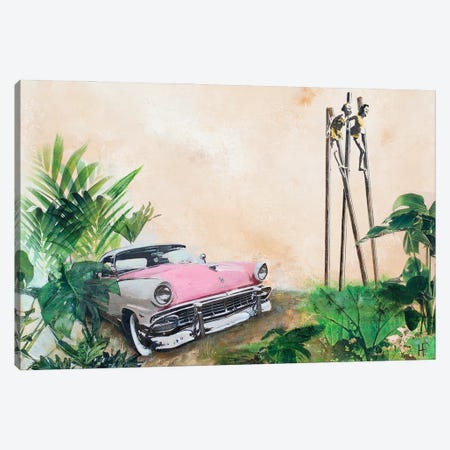 A Holiday With The Pink Car II Canvas Print #HBM1} by Hanneke Pereboom Art Print