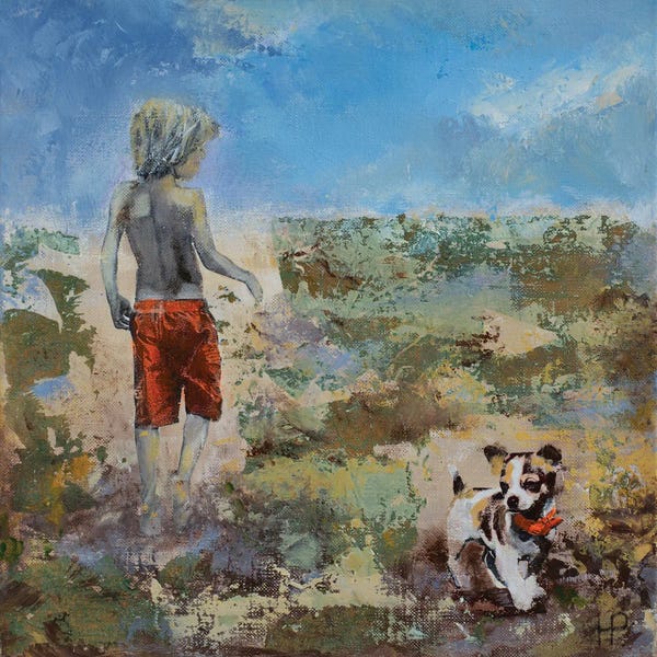 Grey Eminence: The Boy, The Dog And The Golden Beach by Hanneke Pereboom