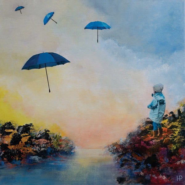 Playful Surrealism: The Girl On The Bank Of The River I by Hanneke Pereboom